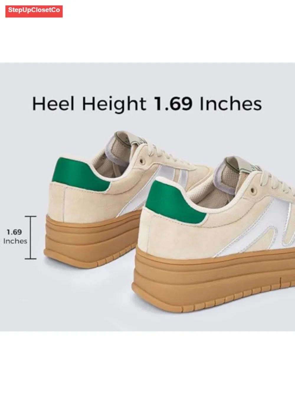 Women's Platform Sneakers Suede Faux Leather Slip Resistant Breathable Casual